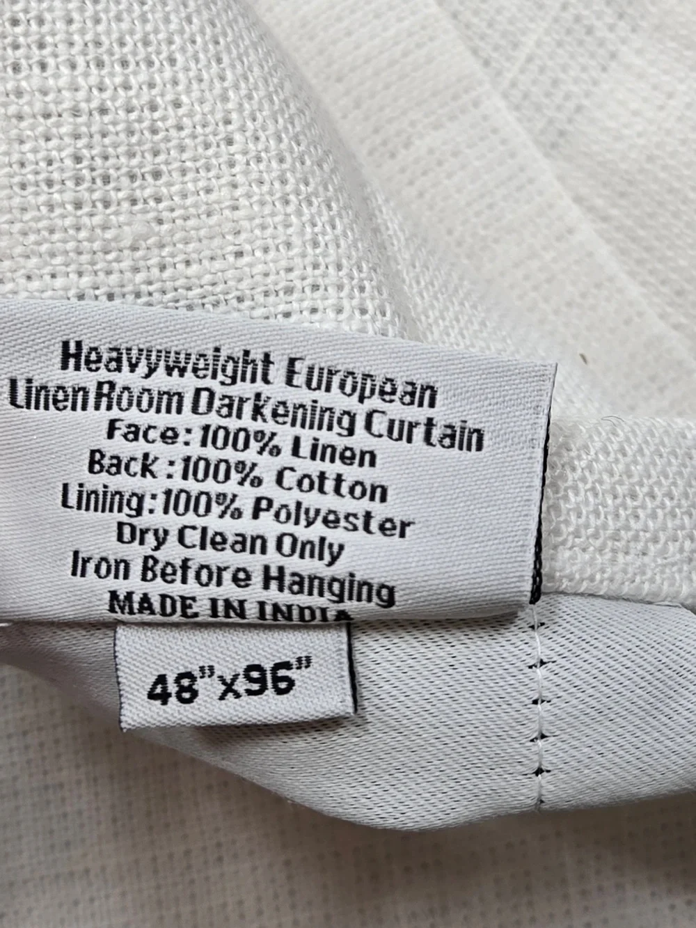 NWT QUINCE Set 2 48x96 Heavyweight European Linen Room Darkening Curtains 0244